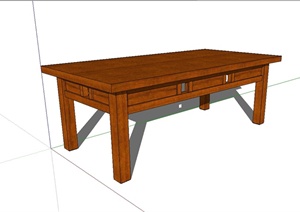 现代中式风格实木桌子设计SU(草图大师)模型