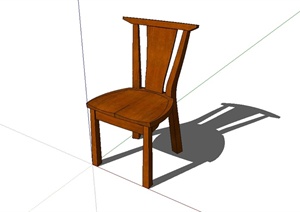 现代中式风格详细木质坐凳椅子设计SU(草图大师)模型