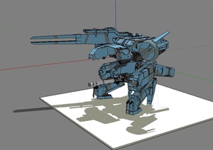 科幻机甲战士机器人设计SU(草图大师)模型