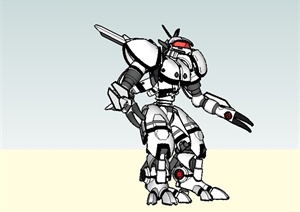 科幻机器人设计素材SU(草图大师)模型