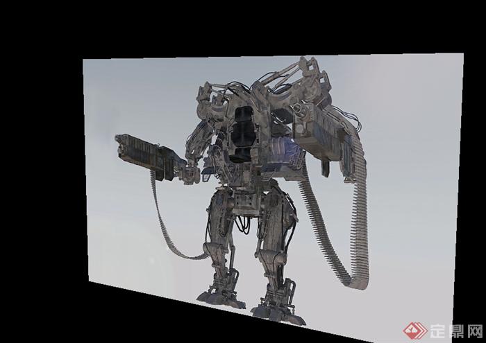 科幻机器人战士设计su模型(1)