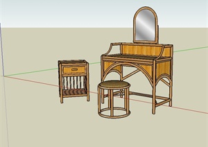 现代中式古家具桌凳设计SU(草图大师)模型