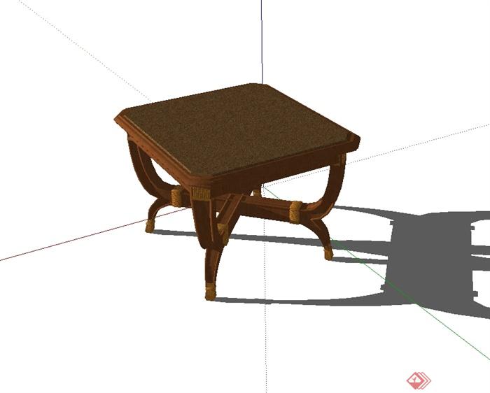 现代中式家具方桌设计su模型(1)