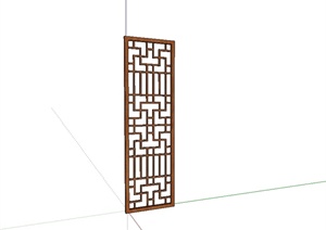 现代中式风格镂空隔断屏风门设计SU(草图大师)模型