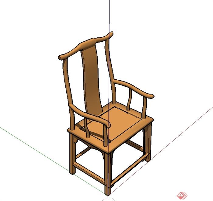 现代中式古家具座椅设计su模型(2)