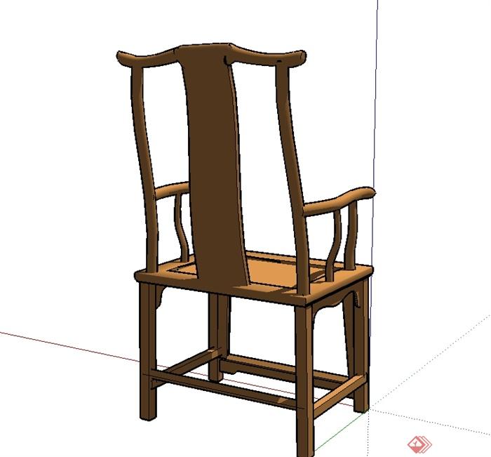 现代中式古家具座椅设计su模型(3)