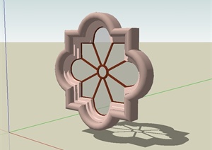 现代中式花窗配饰设计SU(草图大师)模型