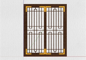 现代中式门窗室内装饰设计SU(草图大师)模型