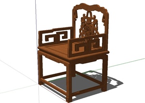 现代中式家具木座椅设计SU(草图大师)模型