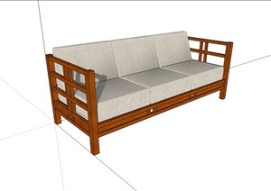 现代中式家具沙发椅就设计SU(草图大师)模型