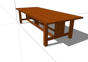 现代中式家具木桌子设计SU(草图大师)模型