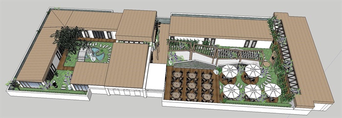 一个日式屋顶餐厅景观方案ＳＵ模型(9)