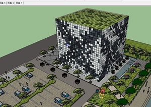 绿色办公楼建筑方案SU(草图大师)模型