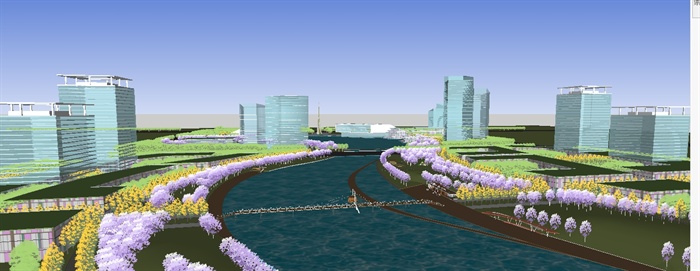 新城市中轴建筑与景观方案SU模型(3)