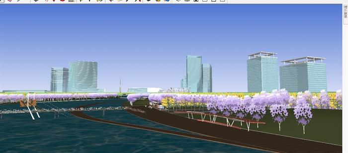 新城市中轴建筑与景观方案SU模型(6)