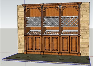现代风格详细的酒柜设计SU(草图大师)模型