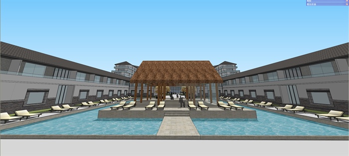新中式酒店度假中心Su精致设计模型 (4)