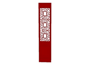 现代中式风格木质门窗装饰SU(草图大师)模型