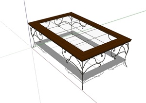 某简欧风格详细的桌子茶几设计SU(草图大师)模型