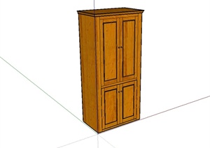 现代中式家具木柜子设计SU(草图大师)模型