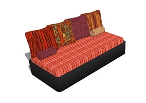 室内客厅详细的沙发设计SU(草图大师)模型