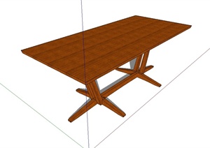 现代中式家具详细木桌子设计SU(草图大师)模型