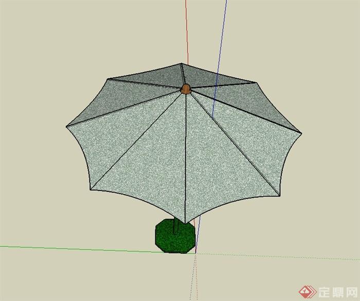 现代风格遮阳伞详细设计su模型(2)