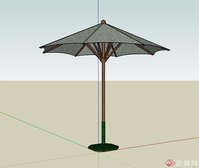 现代风格遮阳伞详细设计su模型(1)