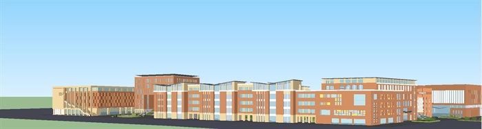 现代风格火炬路中学建筑整体规划方案ＳＵ模型(2)
