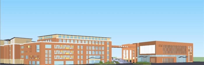 现代风格火炬路中学建筑整体规划方案ＳＵ模型(3)