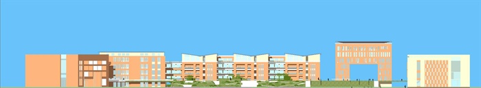 现代风格火炬路中学建筑整体规划方案ＳＵ模型(8)
