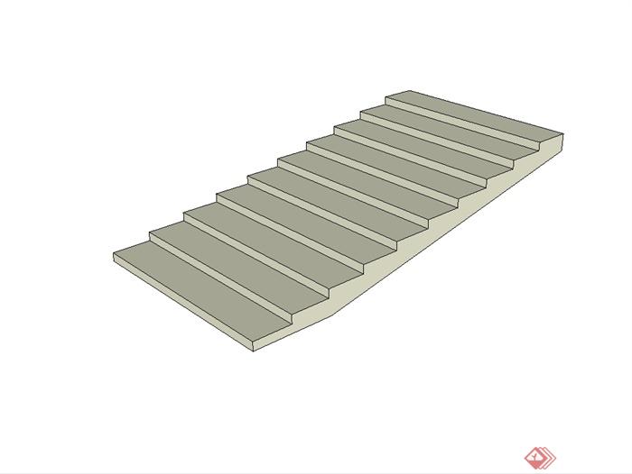 现代风格建筑楼梯踏步设计su模型(1)