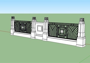 现代风格庭院围墙设计SU(草图大师)模型