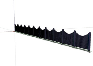 某现代风格详细栏杆围栏设计SU(草图大师)模型