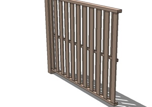 现代风格木质栏杆围栏设计SU(草图大师)模型