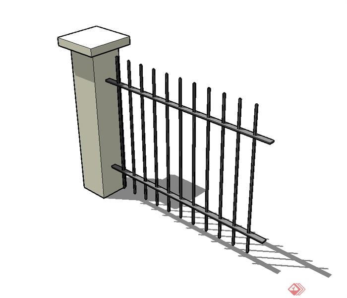 园林景观铁艺栏杆设计su模型(2)