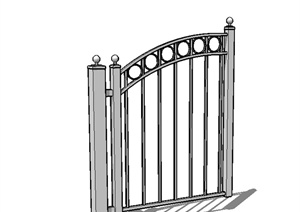 现代风格栏杆门设计SU(草图大师)模型