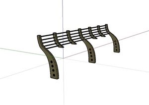 现代风格详细铁艺栏杆围栏设计SU(草图大师)模型