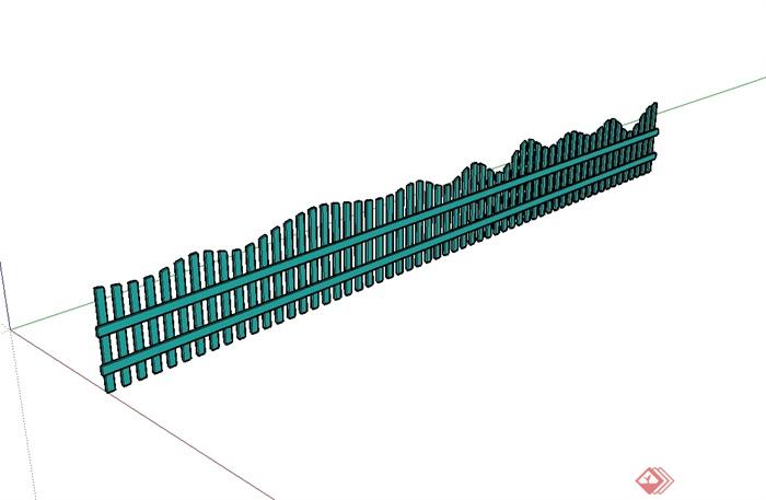 现代风格详细的栅栏栏杆设计su模型(1)