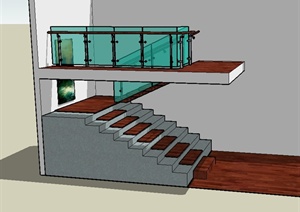 现代风格建筑楼梯详细设计SU(草图大师)模型