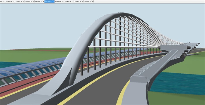 一个现代景观造型桥ＳＵ模型(2)