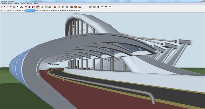 一个现代景观造型桥ＳＵ模型(1)