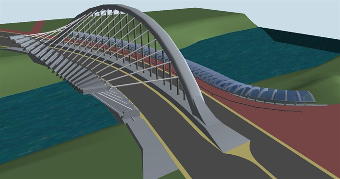 一个现代景观造型桥ＳＵ模型(4)