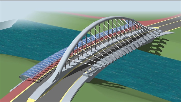 一个现代景观造型桥ＳＵ模型(3)