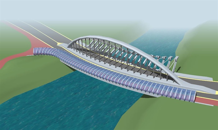 一个现代景观造型桥ＳＵ模型(6)