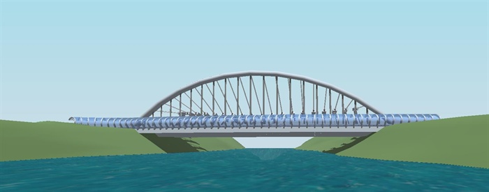 一个现代景观造型桥ＳＵ模型(9)
