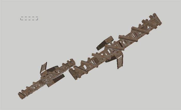 竹筒水车SU景观小品模型(3)