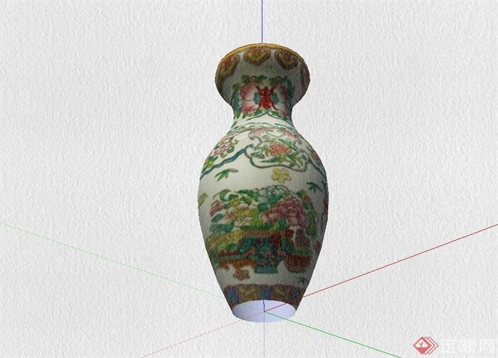 古董花瓶装饰品设计su模型(3)