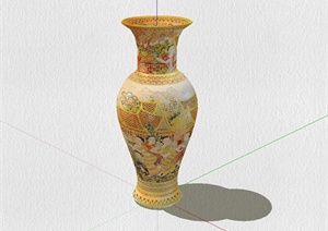 详细完整的花瓶装饰品设计SU(草图大师)模型