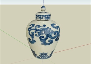 中式古董花瓶配饰设计SU(草图大师)模型